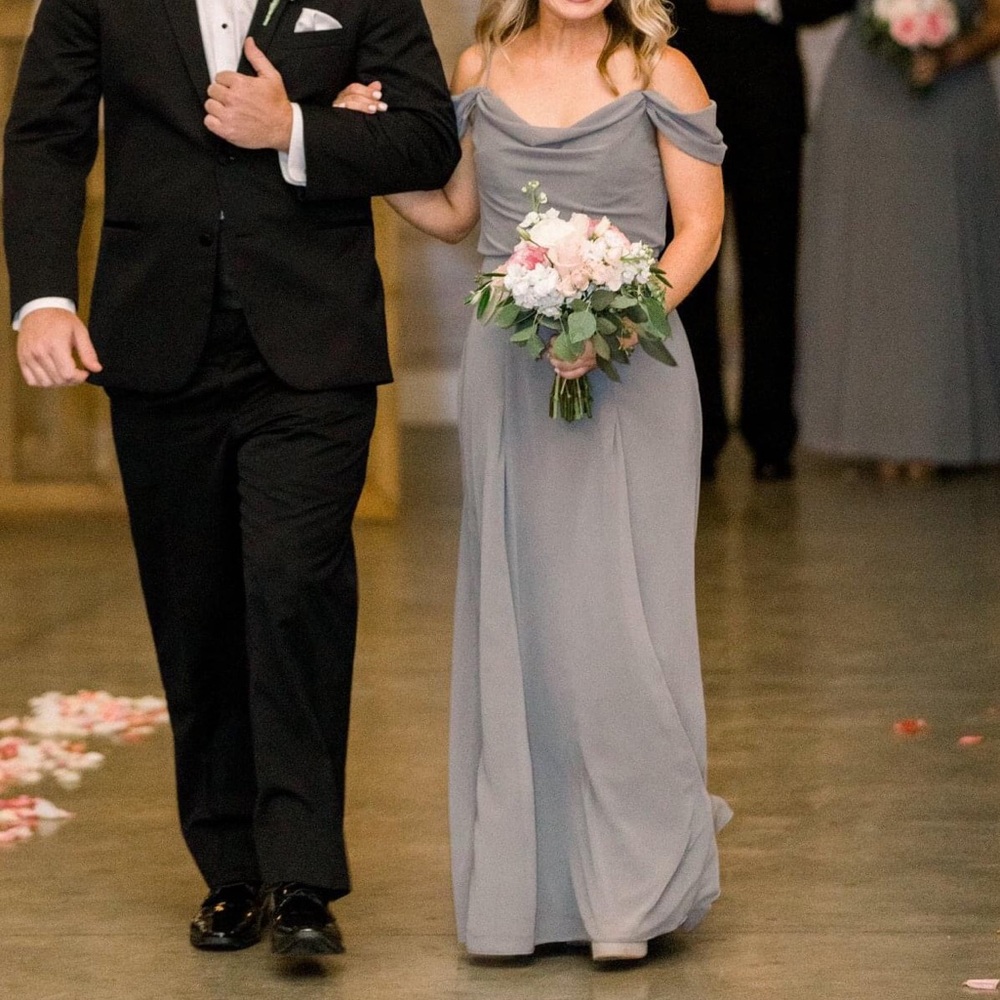 Gray bridesmaid dress